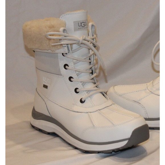 New UGG Women's ADIRONDACK III Leather Winter Waterproof Boots White - Picture 3 of 7